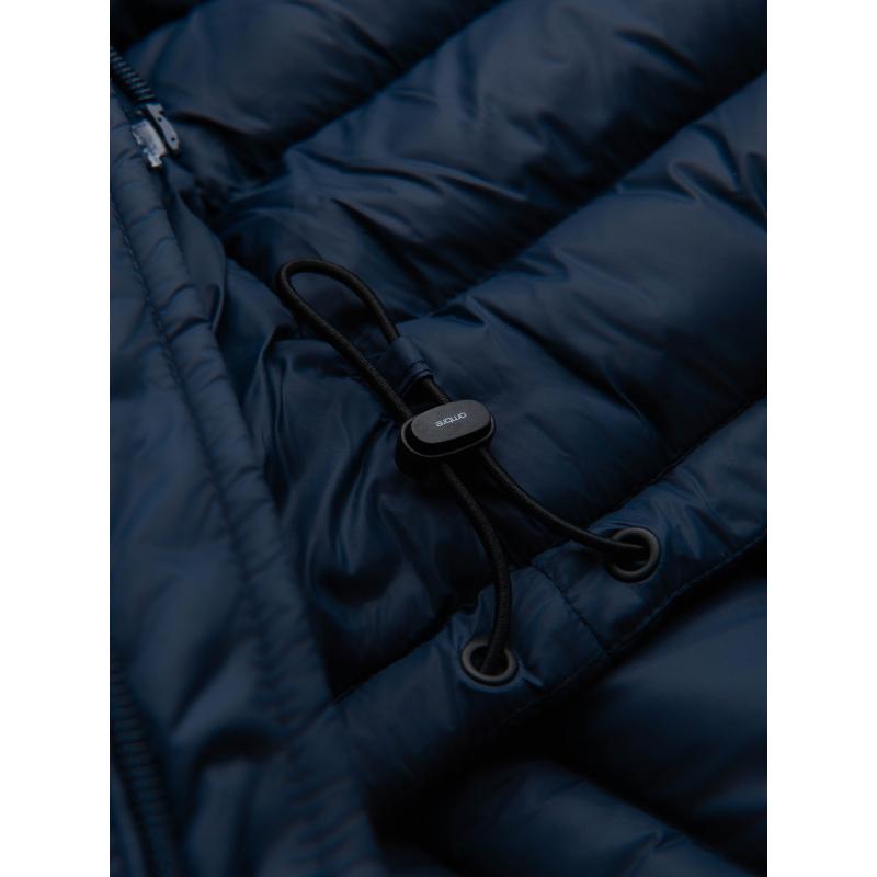 Pánská prošívaná bunda s stojáčkem a zipy na hrudi – černá V1 OM-JALP-0260