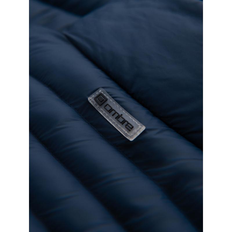 Pánská prošívaná bunda s stojáčkem a zipy na hrudi – černá V1 OM-JALP-0260