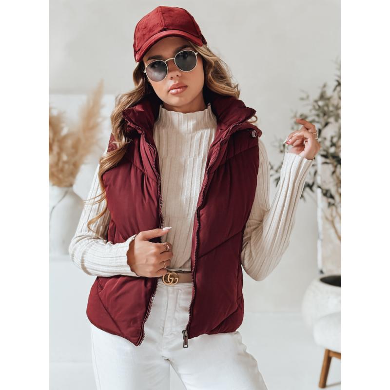 Dámska prešívaná vesta LIKEHUGS bordová