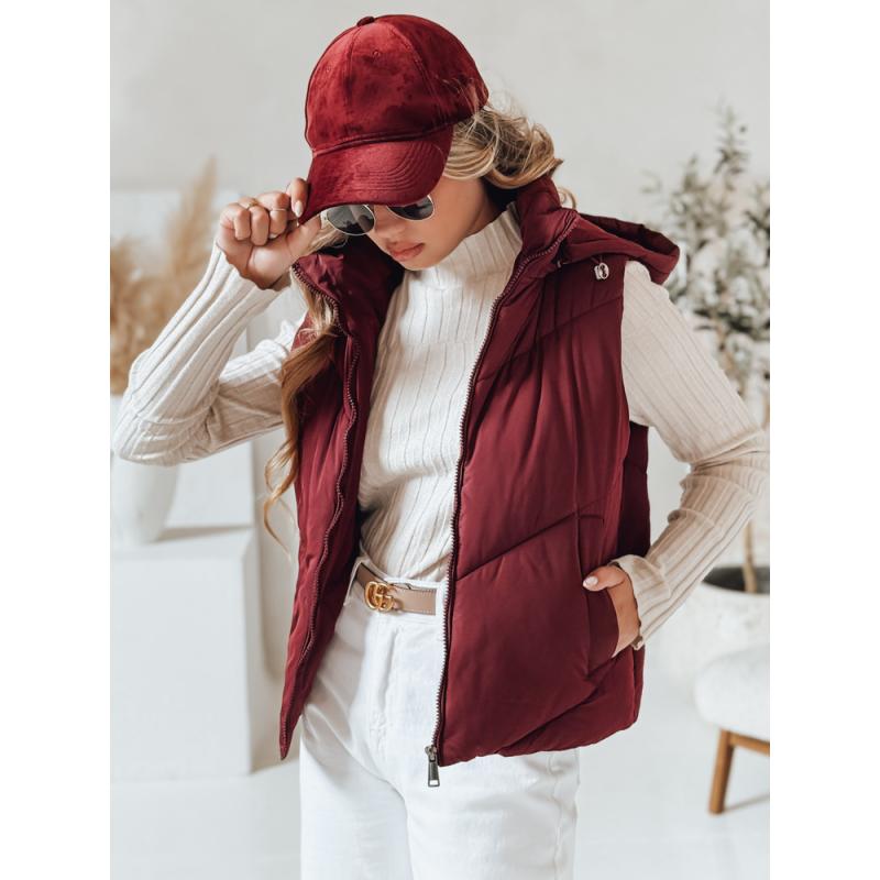 Dámska prešívaná vesta LIKEHUGS bordová