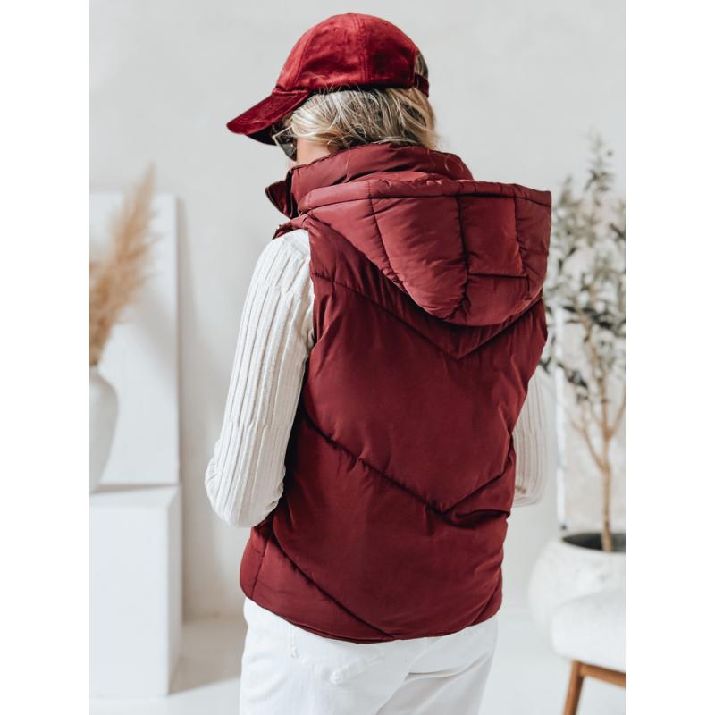 Dámska prešívaná vesta LIKEHUGS bordová