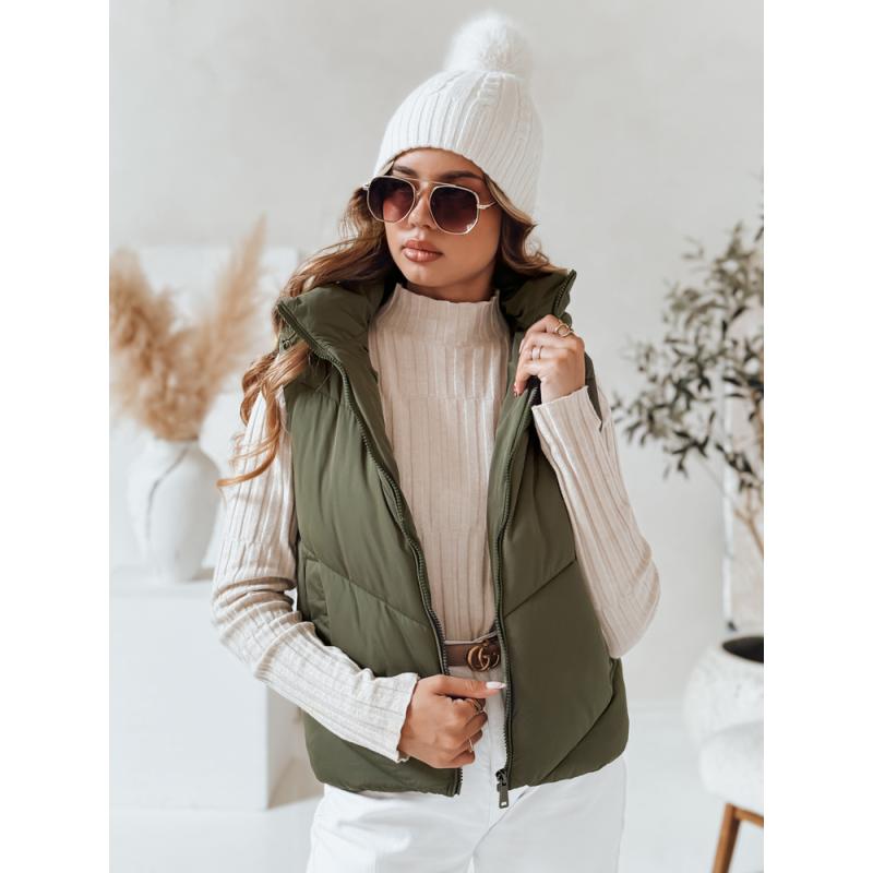 Dámska prešívaná vesta LIKEHUGS zelená