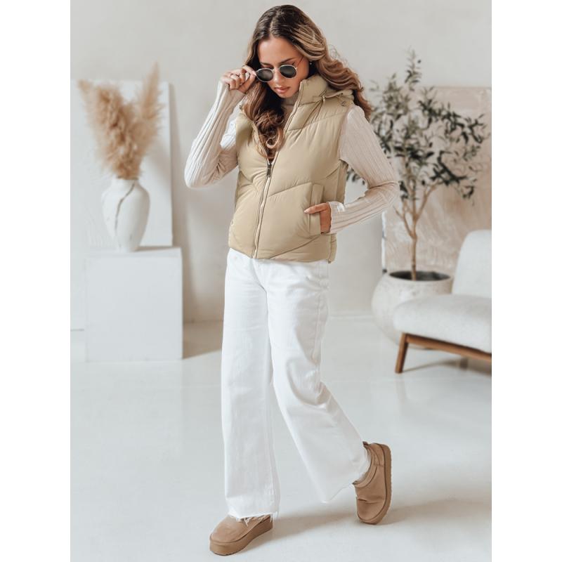 Dámska prešívaná vesta LIKEHUGS béžová