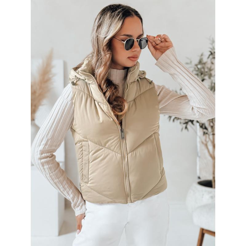 Dámska prešívaná vesta LIKEHUGS béžová