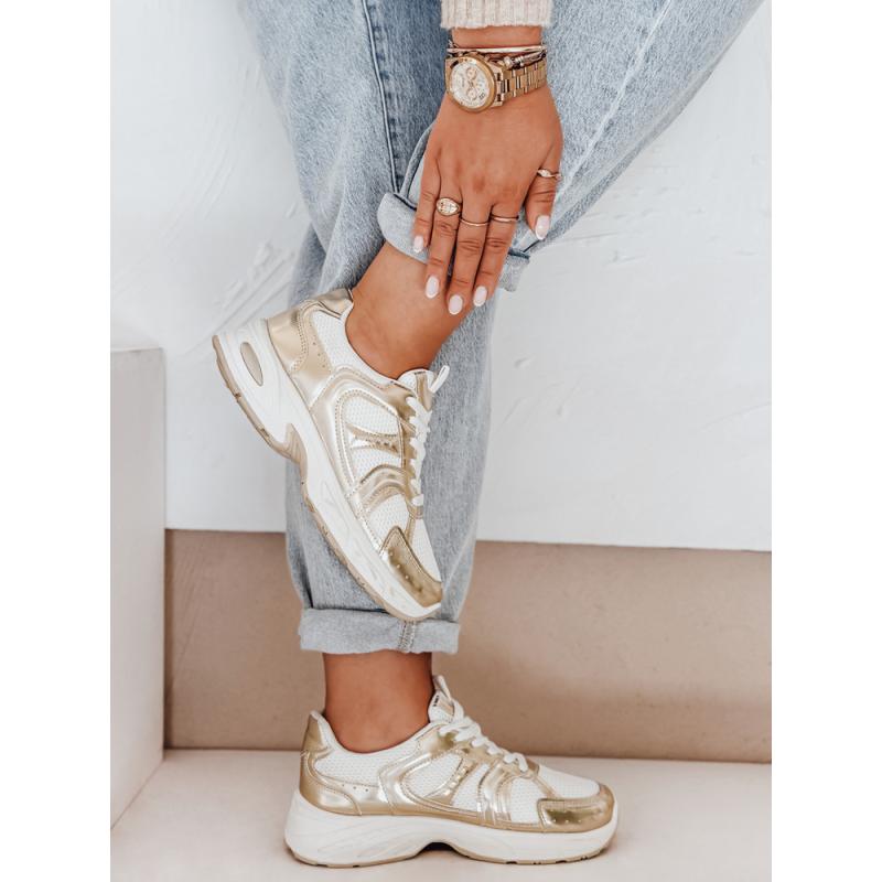 Dámské tenisky na ploché podrážce GLISSWALK zlaté