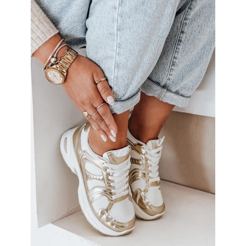 Dámské tenisky na ploché podrážce GLISSWALK zlaté