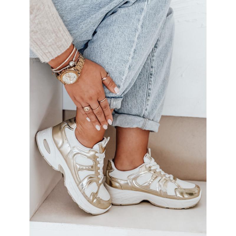 Dámské tenisky na ploché podrážce GLISSWALK zlaté