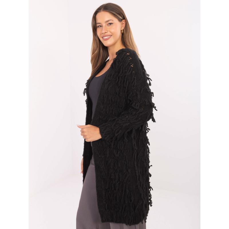 Fekete női kardigán boho stílusban RUE PARIS