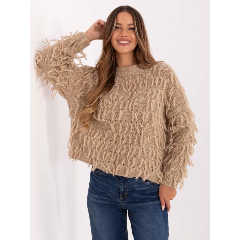 Beige női pulóverek boho stílusban RUE PARIS