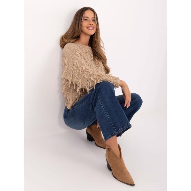 Beige női pulóverek boho stílusban RUE PARIS