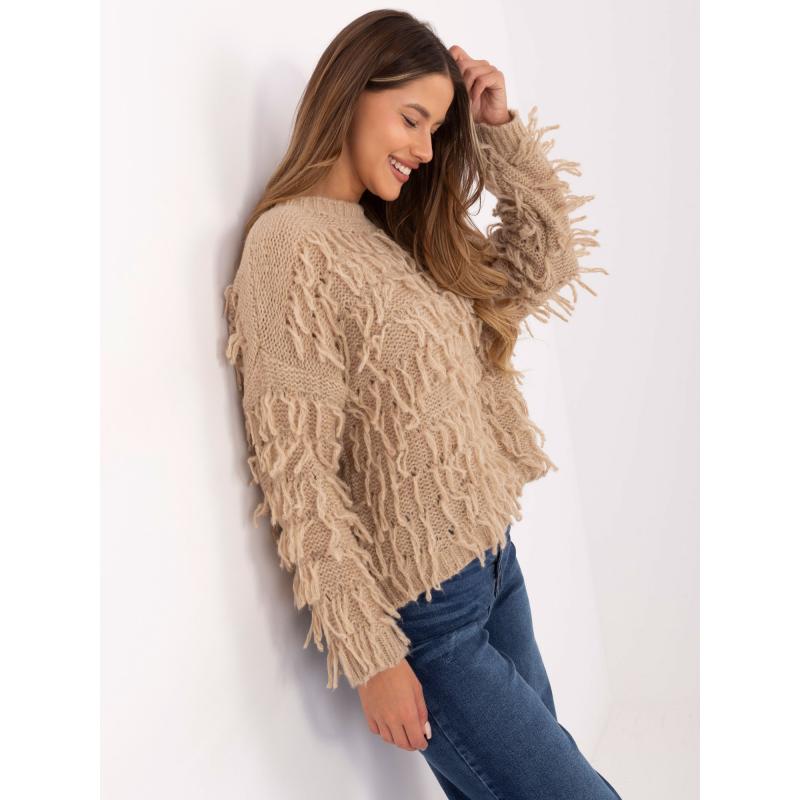 Beige női pulóverek boho stílusban RUE PARIS