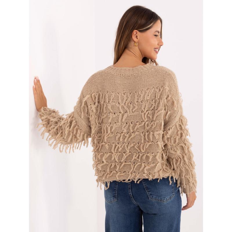 Beige női pulóverek boho stílusban RUE PARIS