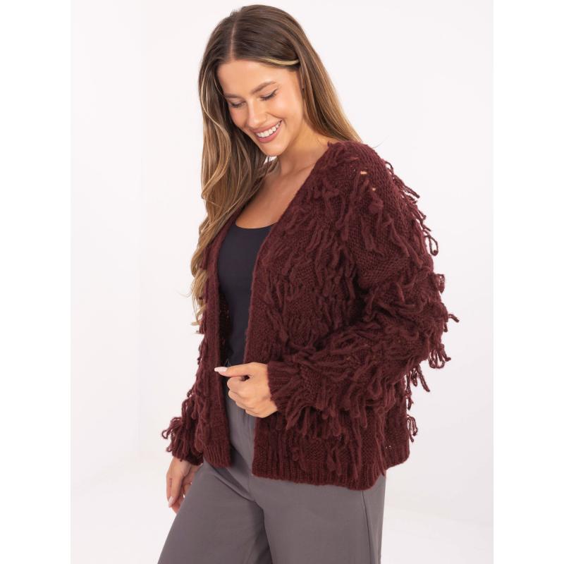 Burgundi kardigán boho stílusban RUE PARIS