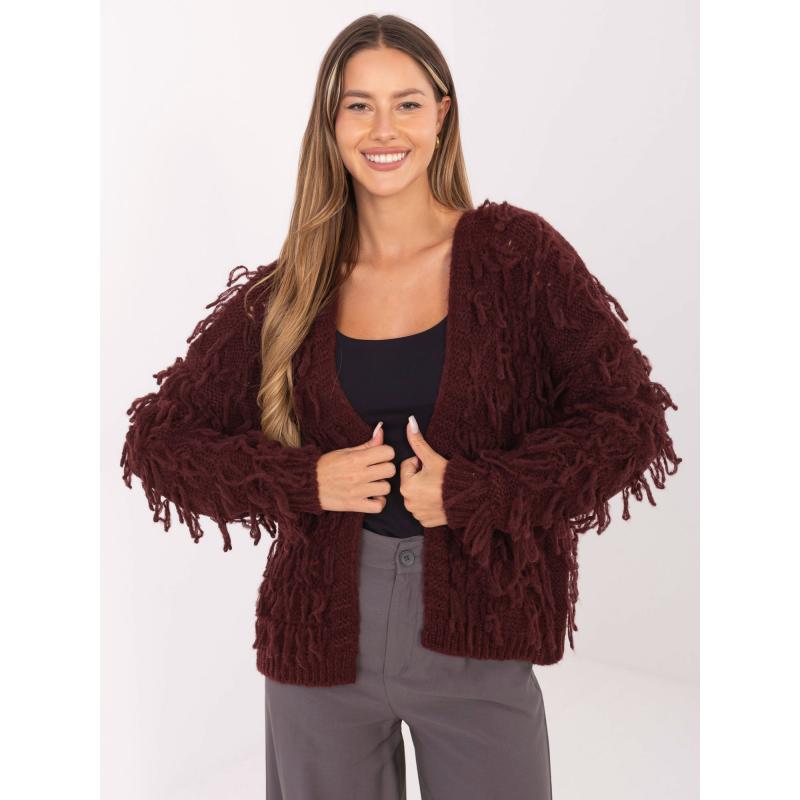 Burgundi kardigán boho stílusban RUE PARIS