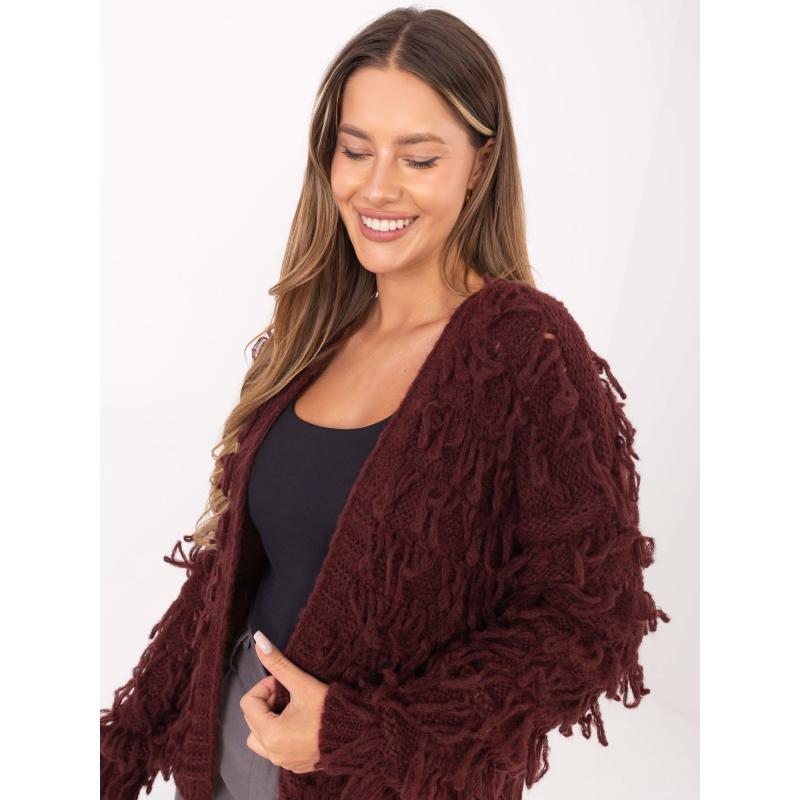 Burgundi kardigán boho stílusban RUE PARIS