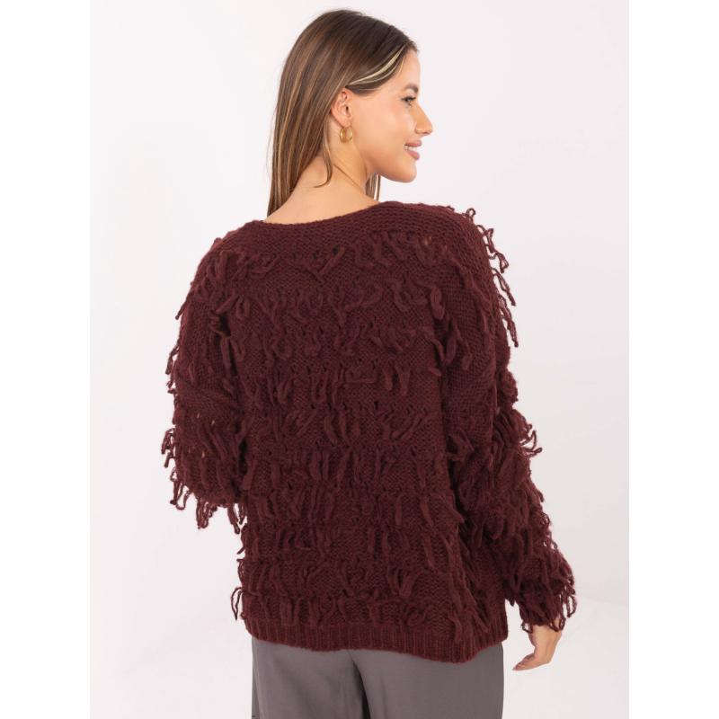 Burgundi kardigán boho stílusban RUE PARIS