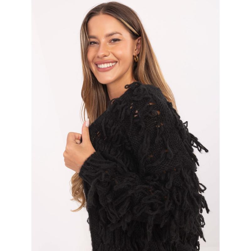 Fekete női kardigán gyapjúval RUE PARIS