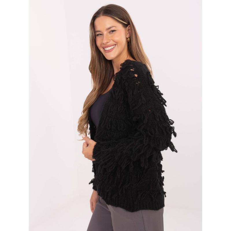 Fekete női kardigán gyapjúval RUE PARIS