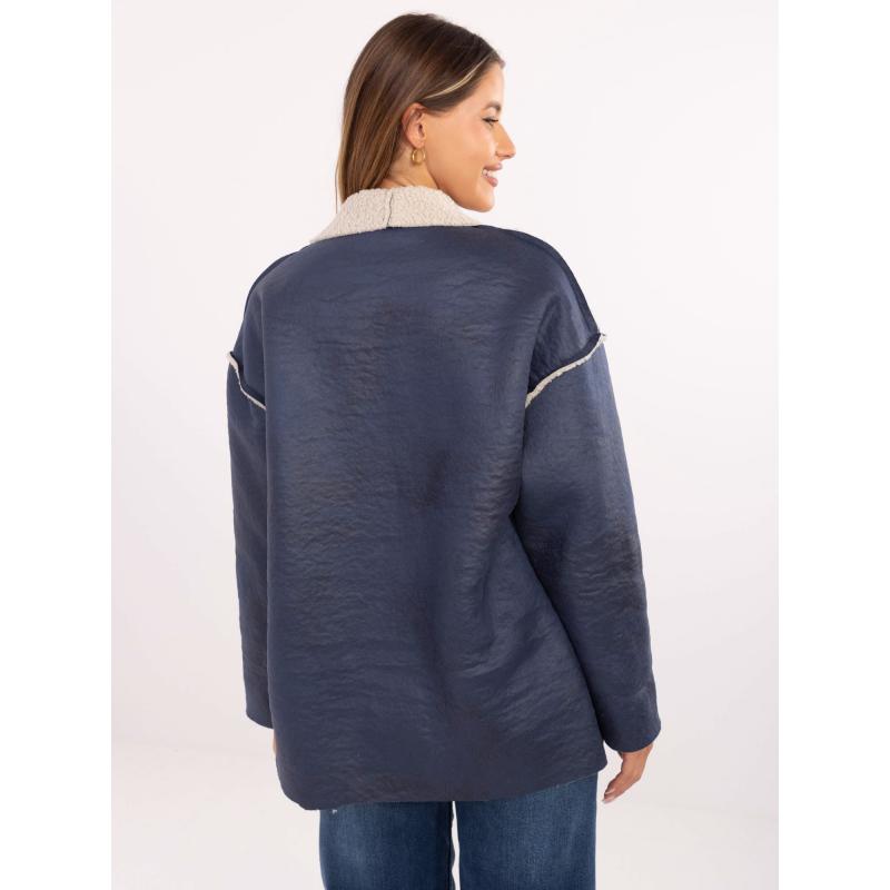 Tengerész kék női kabát medvecsapás béléssel