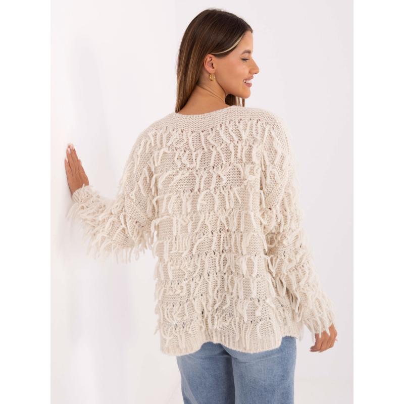 Ecru női kardigán gombolás nélkül RUE PARIS