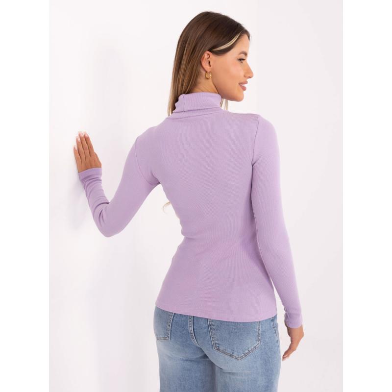 Lila testhezálló alapblúz rolós nyakkal Elisee RUE PARIS