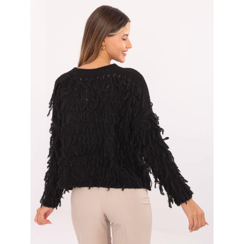 Ecru pulóver kerek nyakkivágással RUE PARIS