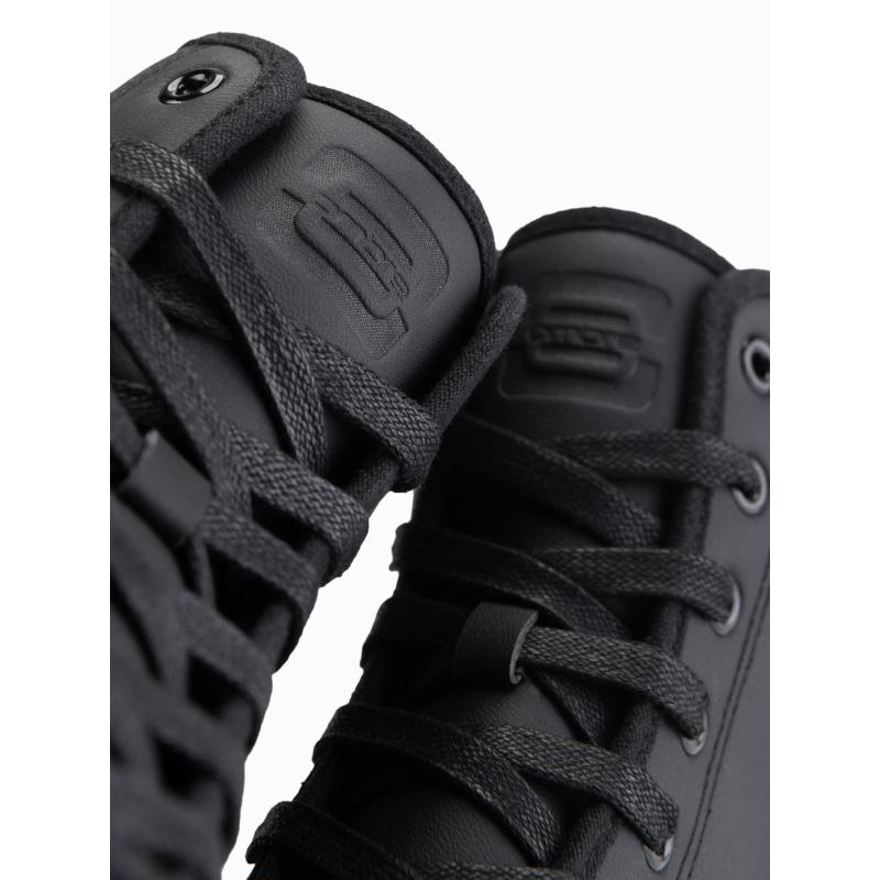 Férfi magas cipő cipzárral, könnyű felvételhez – fekete V1 OM-FOTH-0184