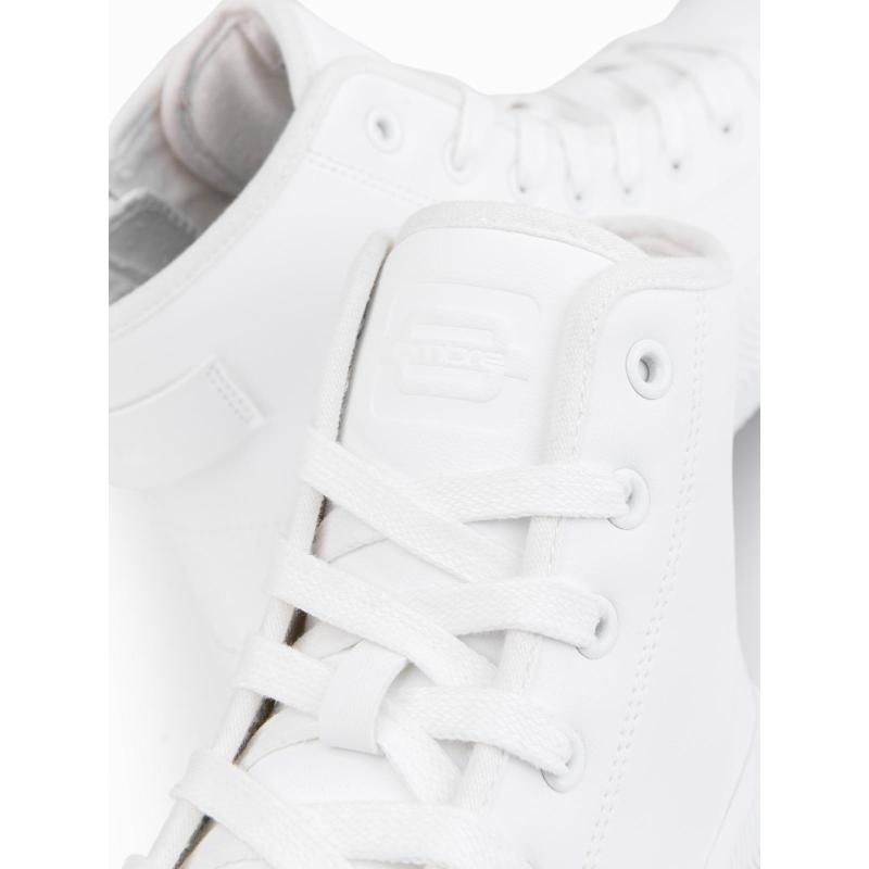 Férfi magas cipő cipzárral, könnyű felvételhez – fehér V2 OM-FOTH-0184