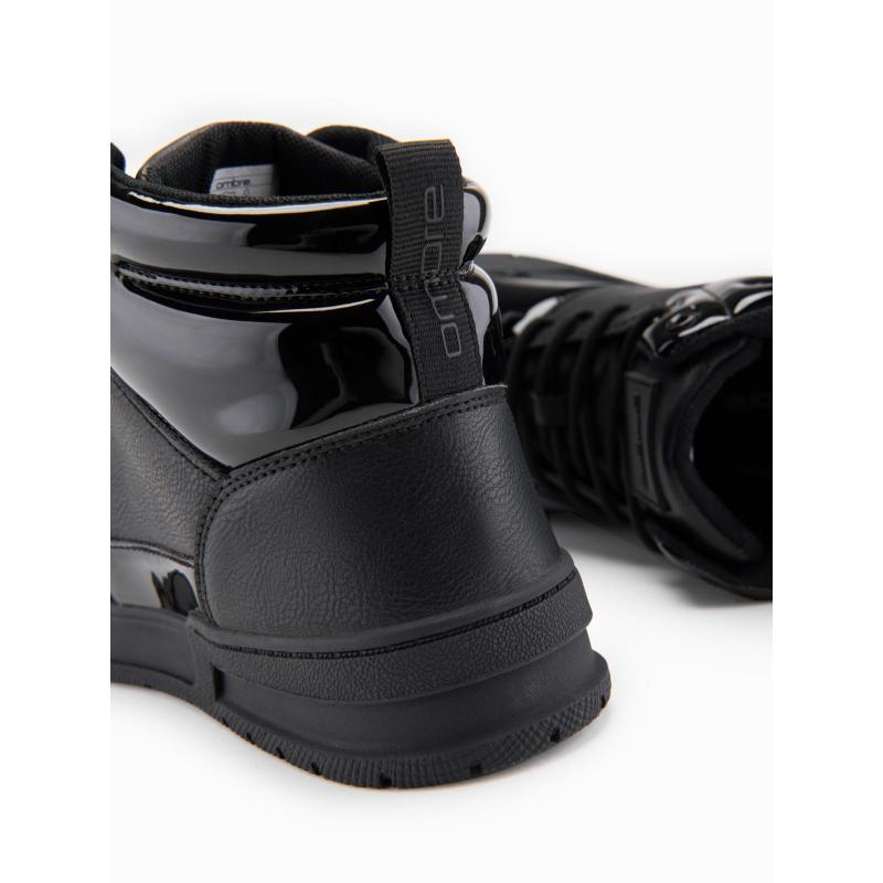 Férfi magas cipő fényes elemekkel – fekete V1 OM-FOSH-0178