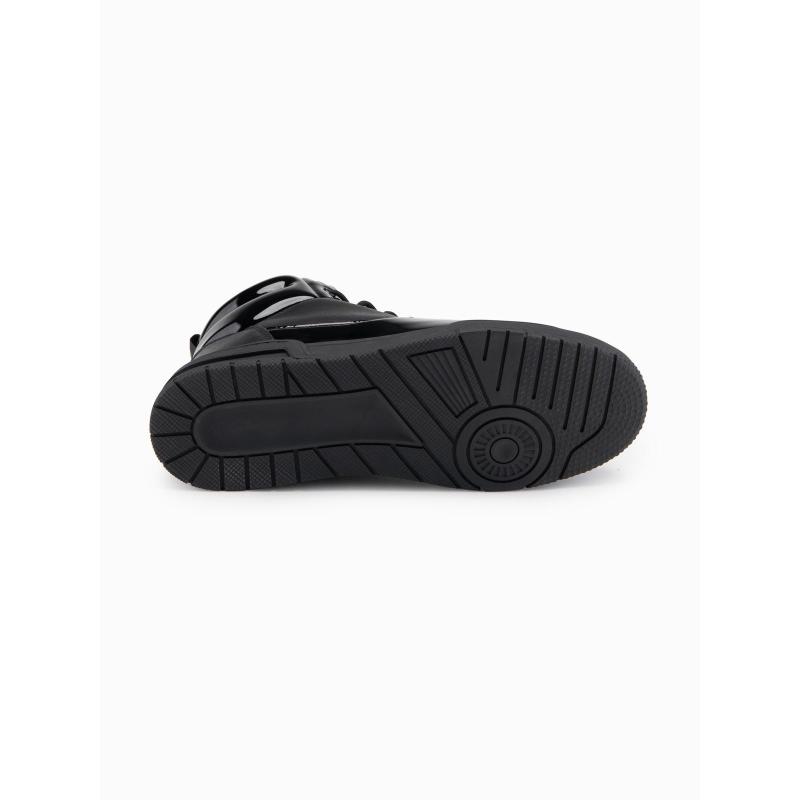 Férfi magas cipő fényes elemekkel – fekete V1 OM-FOSH-0178