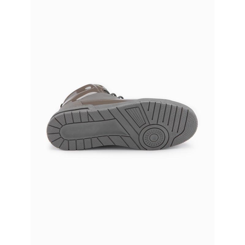 Férfi magas cipő fényes elemekkel – barna V4 OM-FOSH-0178