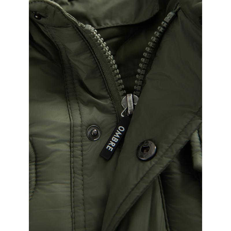 Pánská prošívaná bunda se dvěma zapínáními – světle šedá V2 OM-JALP-0231