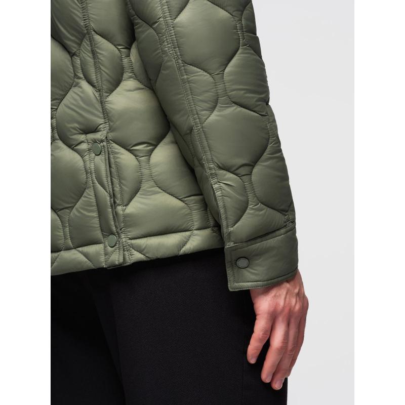 Pánská prošívaná bunda se dvěma zapínáními – světle šedá V2 OM-JALP-0231