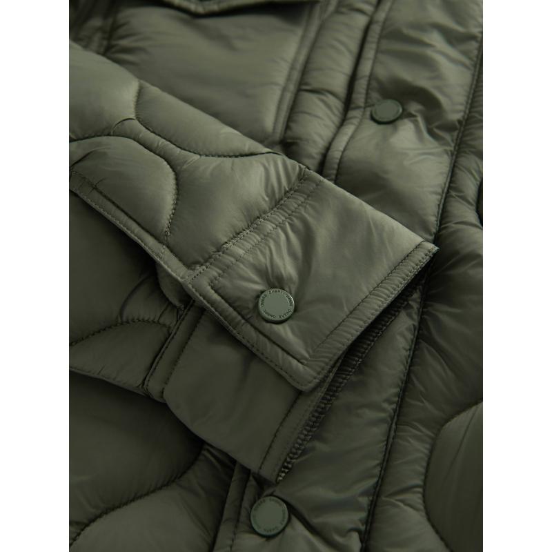 Pánská prošívaná bunda se dvěma zapínáními – světle šedá V2 OM-JALP-0231