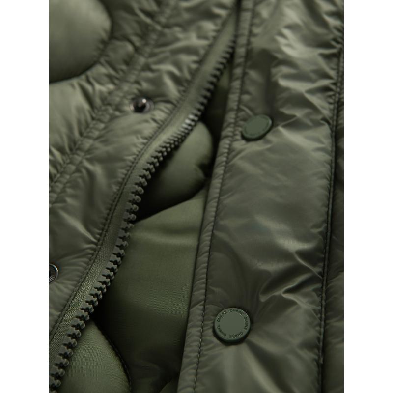 Pánská prošívaná bunda se dvěma zapínáními – světle šedá V2 OM-JALP-0231