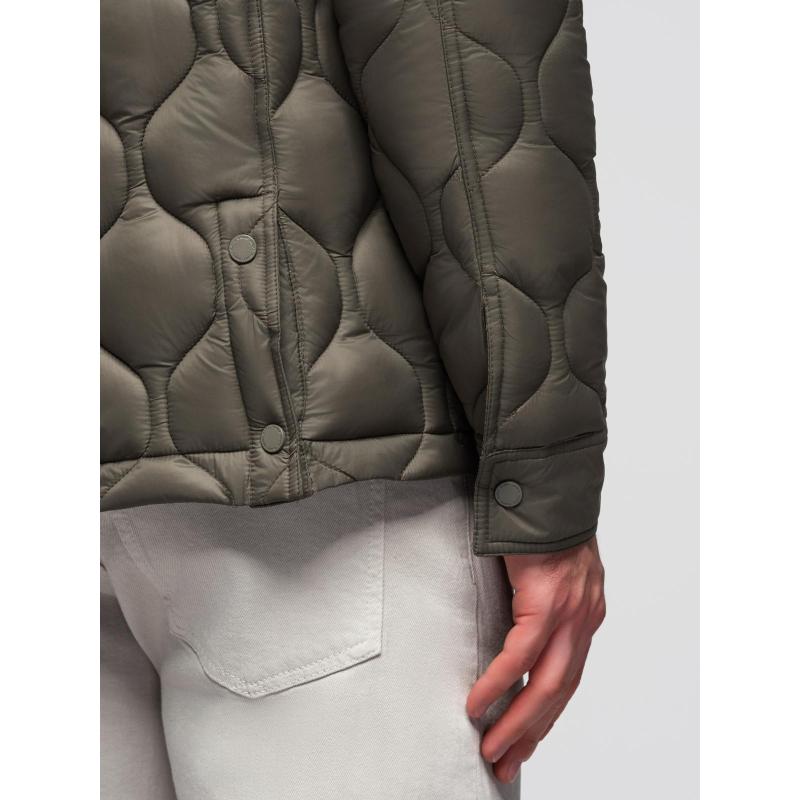 Pánská prošívaná bunda s košilovým střihem – béžová V1 OM-JALP-0215