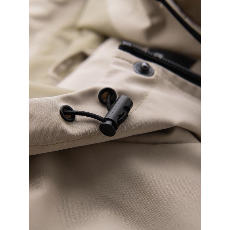 Pánská prošívaná bunda s košilovým střihem – khaki V3 OM-JALP-0215