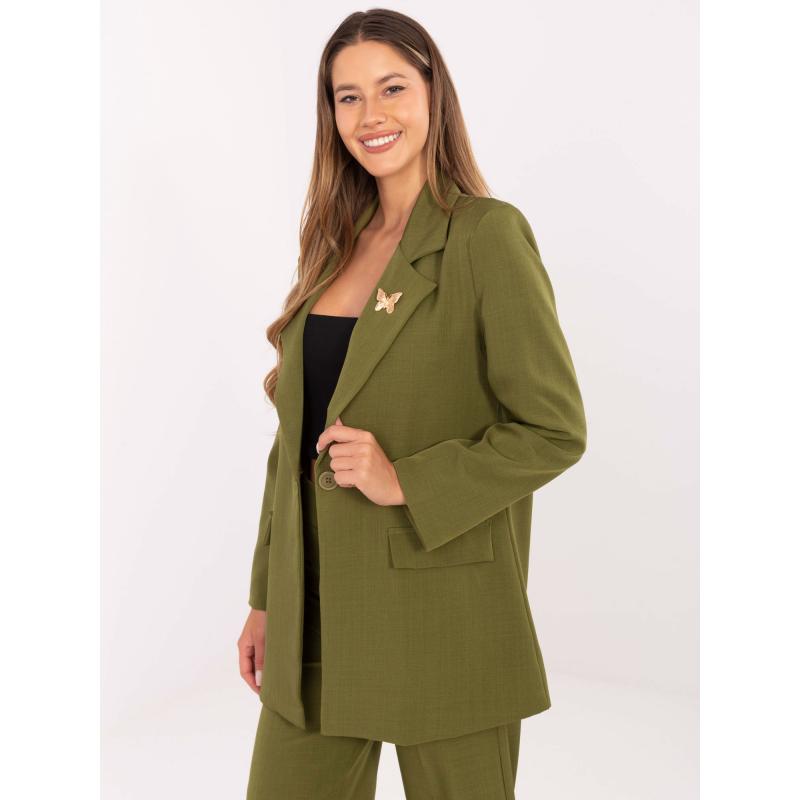 Olivová dámská bunda s podšívkou RUE PARIS