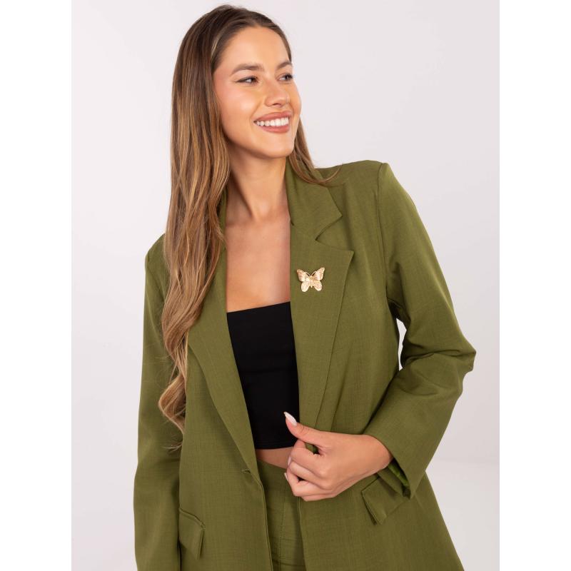 Olivová dámská bunda s podšívkou RUE PARIS