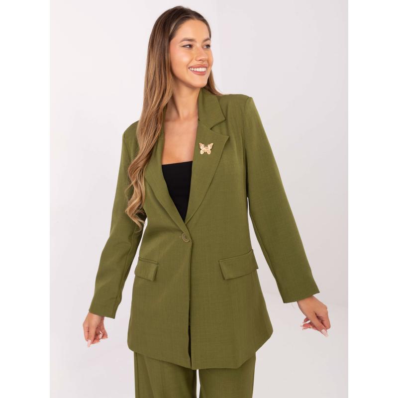 Olivová dámská bunda s podšívkou RUE PARIS