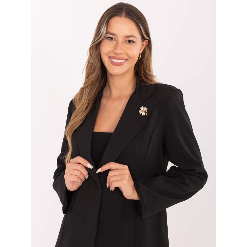 Čierna elegantná dámska bunda RUE PARIS