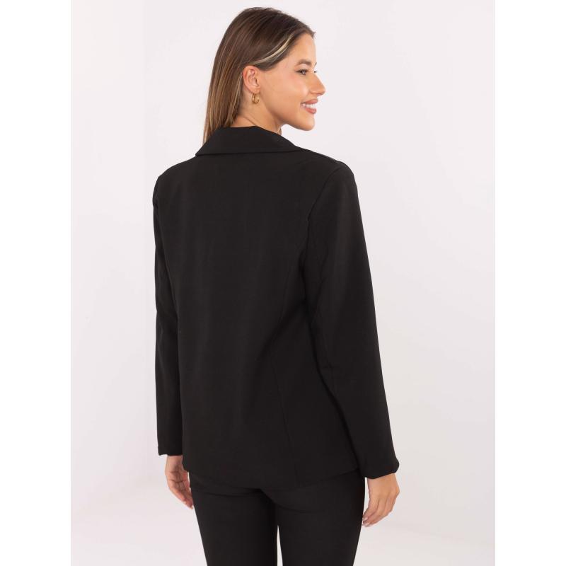 Čierna elegantná dámska bunda RUE PARIS