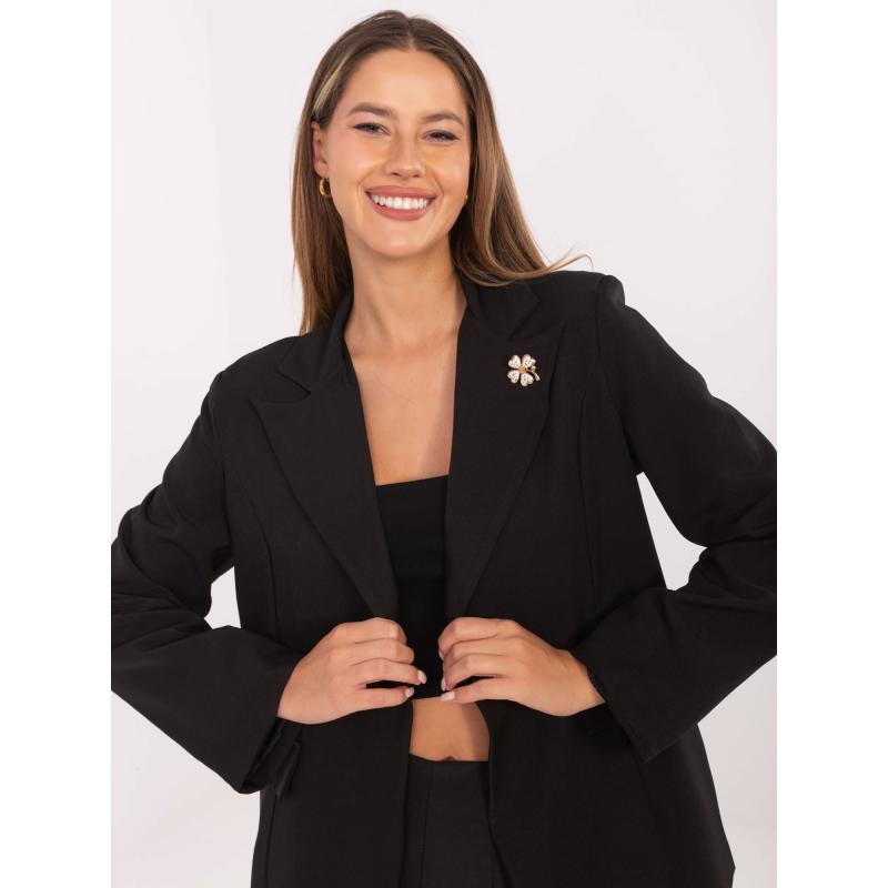 Čierna elegantná dámska bunda RUE PARIS