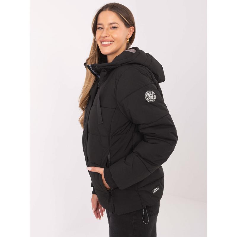 Čierna zimná bunda s kapucňou SUBLEVEL