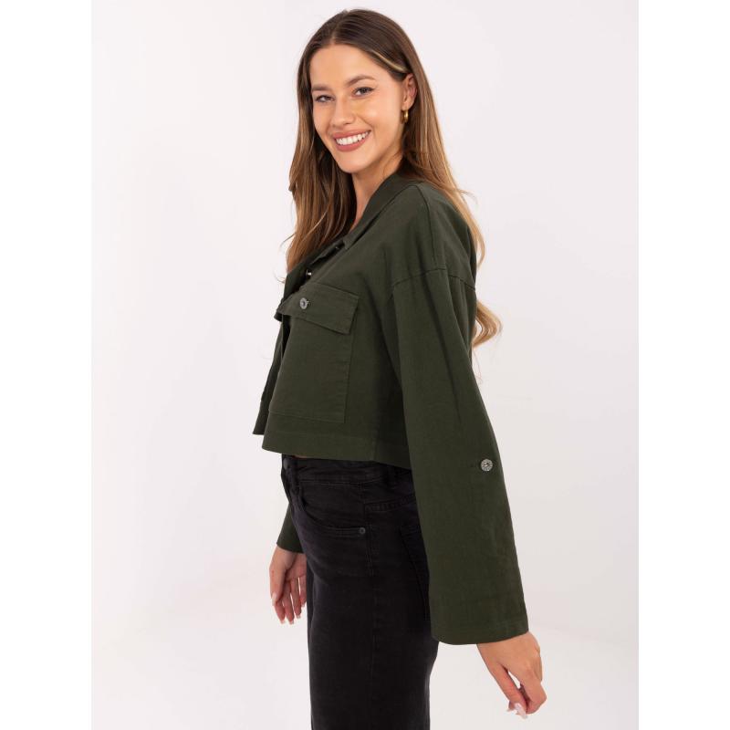 Khaki krátka džínsová bunda RUE PARIS