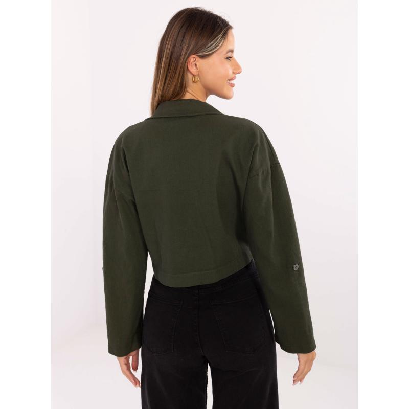 Khaki krátka džínsová bunda RUE PARIS