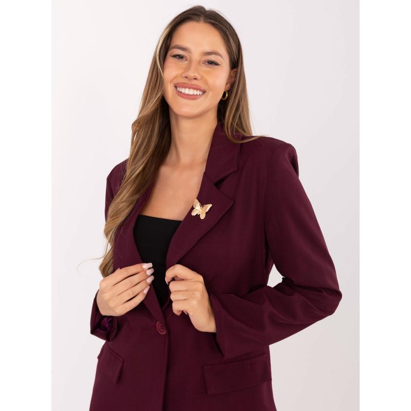 Elegáns bordó női kabát RUE PARIS