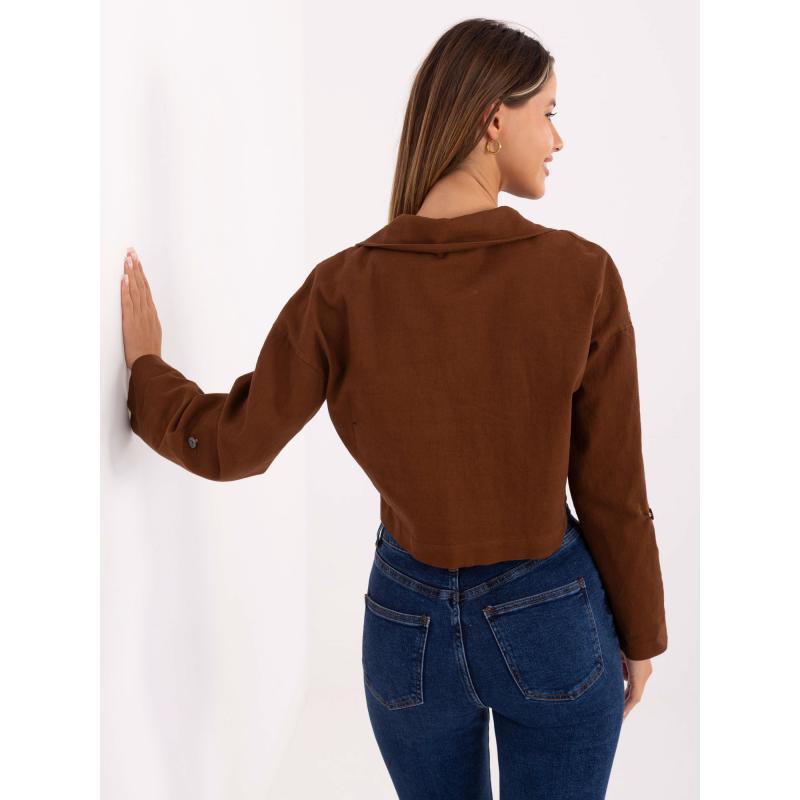 Světle hnědá džínová bunda s límcem RUE PARIS