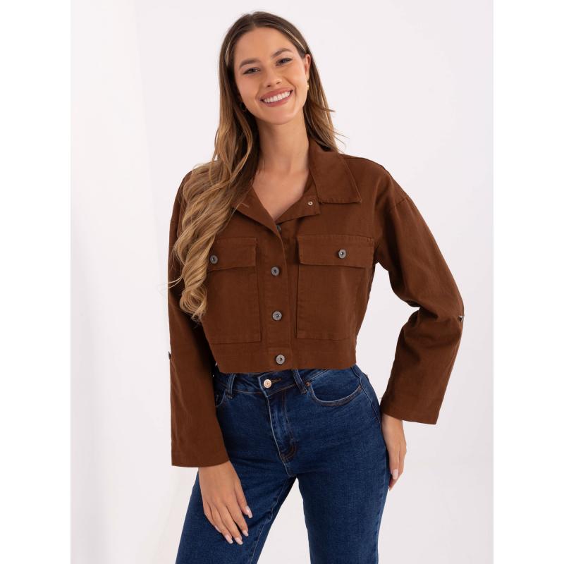 Světle hnědá džínová bunda s límcem RUE PARIS