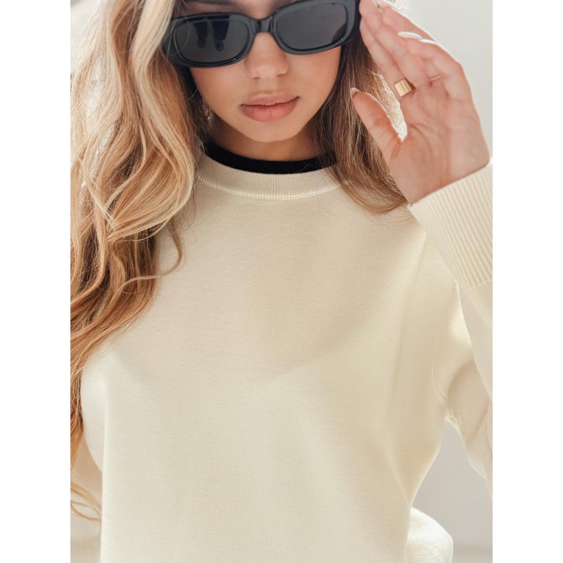 Dámska základná mikina DARMILA, ecru